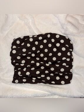 Brown Polka Dot Tube Top